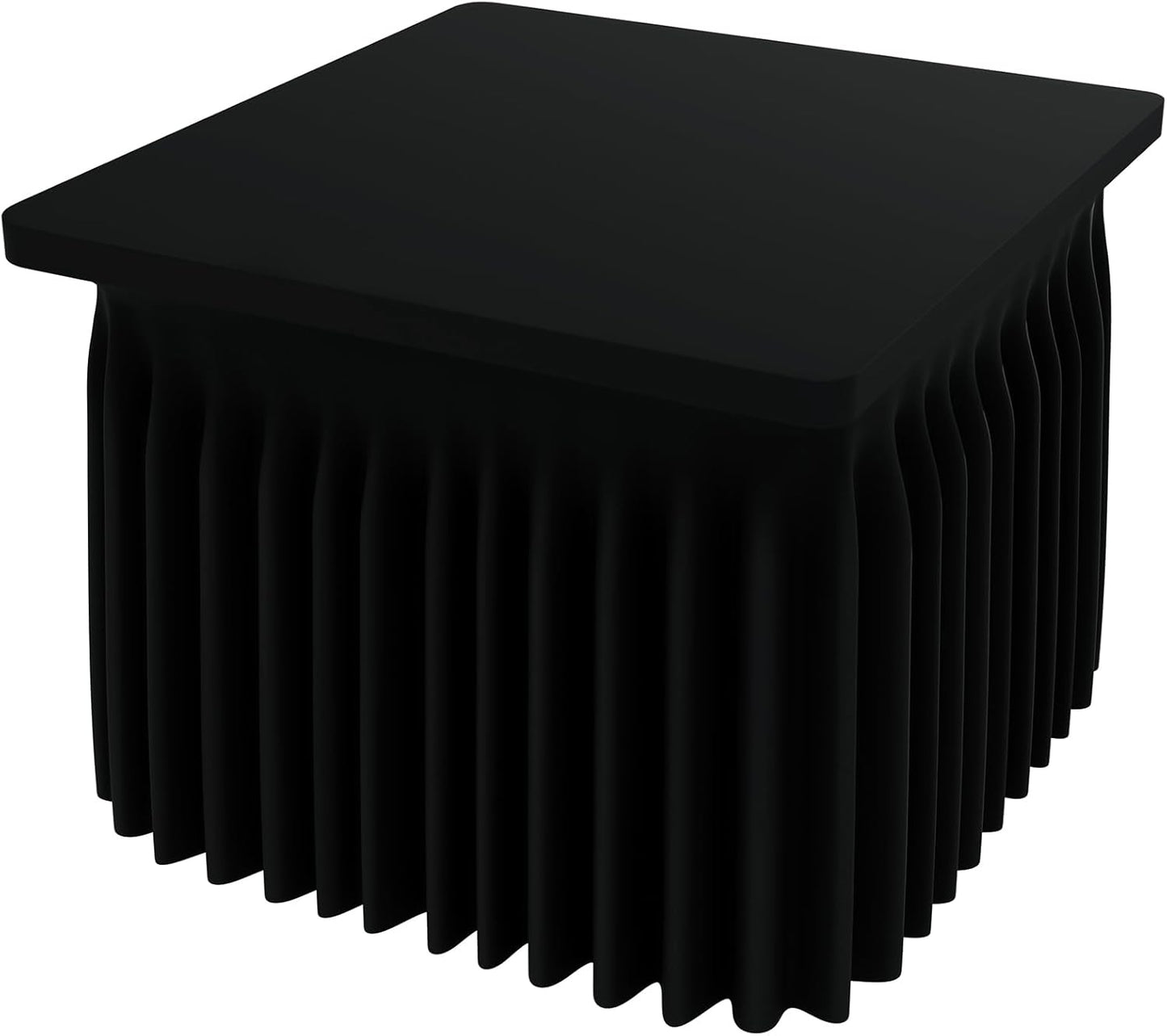 Spandex Tablecloth, Elastic Fitted Stretch Tablecloth for 6FT Rectangle Tables, Waterproof Washable Table Cover Skirt for Outdoor, Wedding, Banquet & Parties (Black, 72Lx30Wx30H Inch) - Colors B