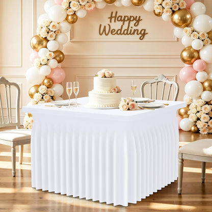 Spandex Tablecloth, Elastic Fitted Stretch Tablecloth for 6FT Rectangle Tables, Waterproof Washable Table Cover Skirt for Outdoor, Wedding, Banquet & Parties (Black, 72Lx30Wx30H Inch) - Colors B