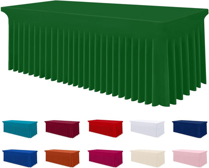 Spandex Tablecloth, Elastic Fitted Stretch Tablecloth for 6FT Rectangle Tables, Waterproof Washable Table Cover Skirt for Outdoor, Wedding, Banquet & Parties (Black, 72Lx30Wx30H Inch) - Colors B