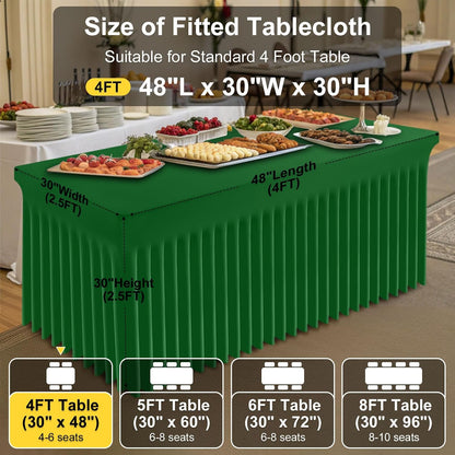 Spandex Tablecloth, Elastic Fitted Stretch Tablecloth for 6FT Rectangle Tables, Waterproof Washable Table Cover Skirt for Outdoor, Wedding, Banquet & Parties (Black, 72Lx30Wx30H Inch) - Colors B