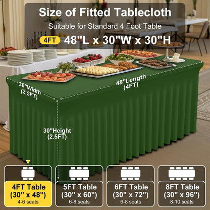 Spandex Tablecloth, Elastic Fitted Stretch Tablecloth for 6FT Rectangle Tables, Waterproof Washable Table Cover Skirt for Outdoor, Wedding, Banquet & Parties (Black, 72Lx30Wx30H Inch) - Colors B