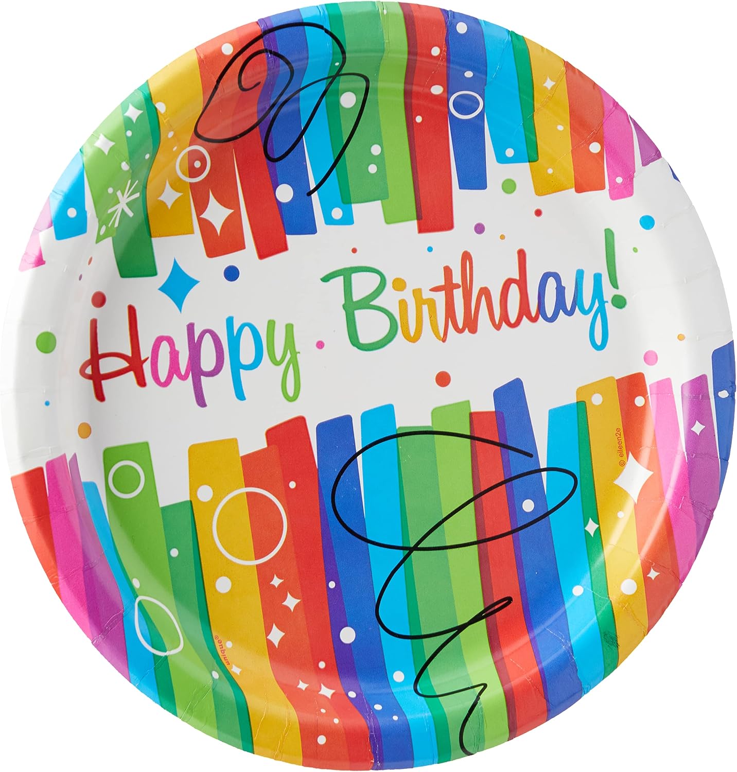 Multicolor Rainbow Ribbons Birthday Paper Party Hats (Pack Of 8) - Vibrant Paper Hats, Perfect For Kids & Adults - One Size Fits All