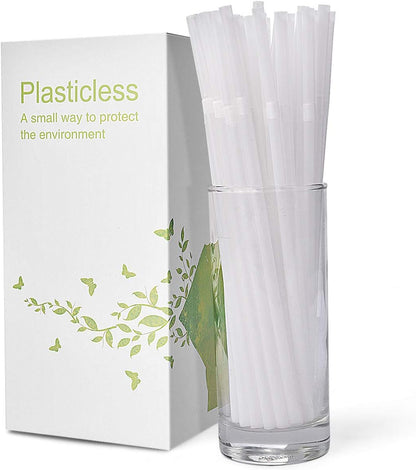 KTOB 200 Count Eco-friendly Bendable Compostable PLA Straws | 8.25" Plasticless Biodegradable Flexible Drinking Straws