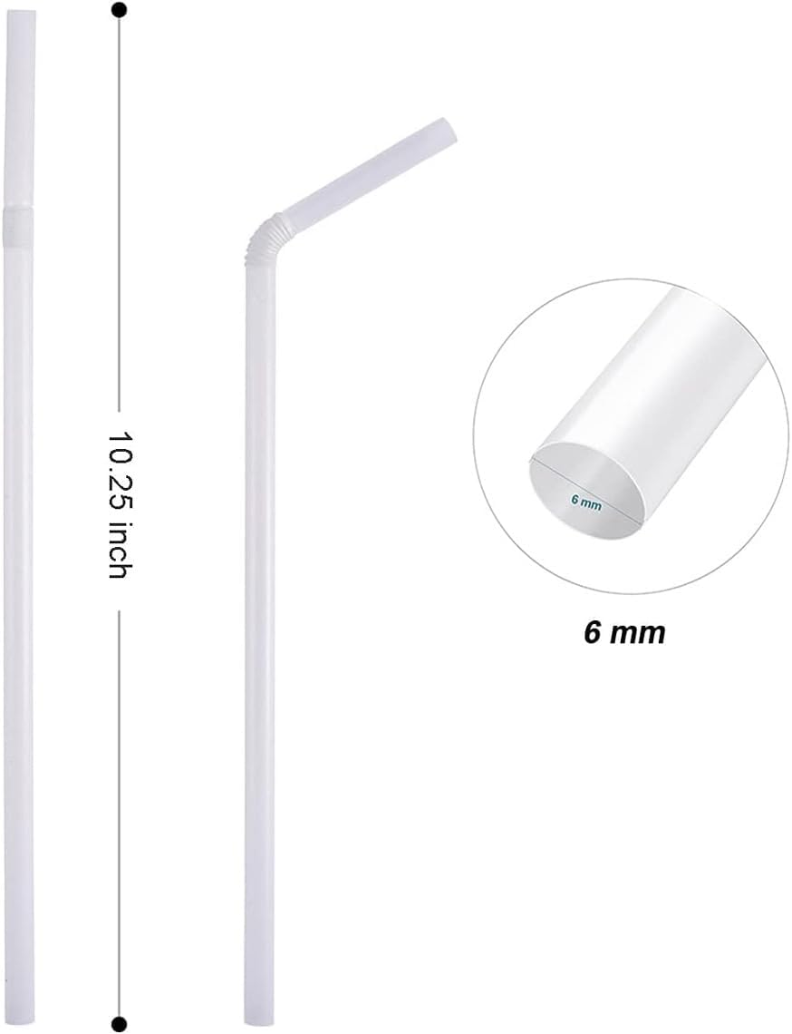 KTOB 200 Count Eco-friendly Bendable Compostable PLA Straws | 8.25" Plasticless Biodegradable Flexible Drinking Straws