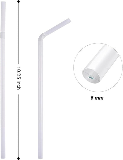 KTOB 200 Count Eco-friendly Bendable Compostable PLA Straws | 8.25" Plasticless Biodegradable Flexible Drinking Straws